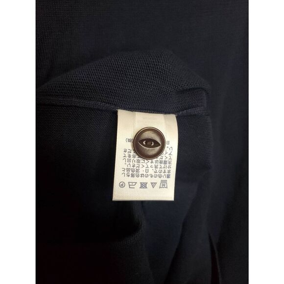 Land's End 100% Supima Cotton Men's Navy Cardigan Sweater Lightweight Grandpa - Picture 11 of 12